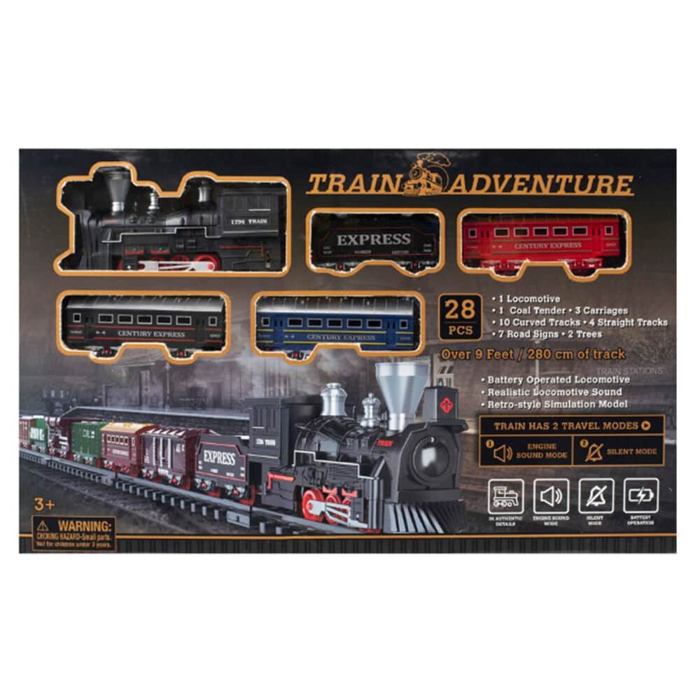 Battery Operated 28 pc Train Set | Atwoods
