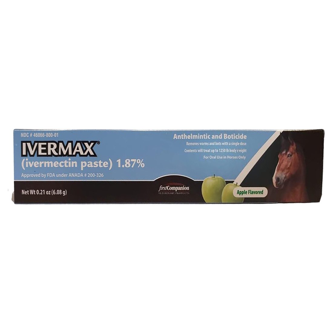image of Ivermectin Paste Dewormer 6g dose, Apple Flavor, Brand May Vary