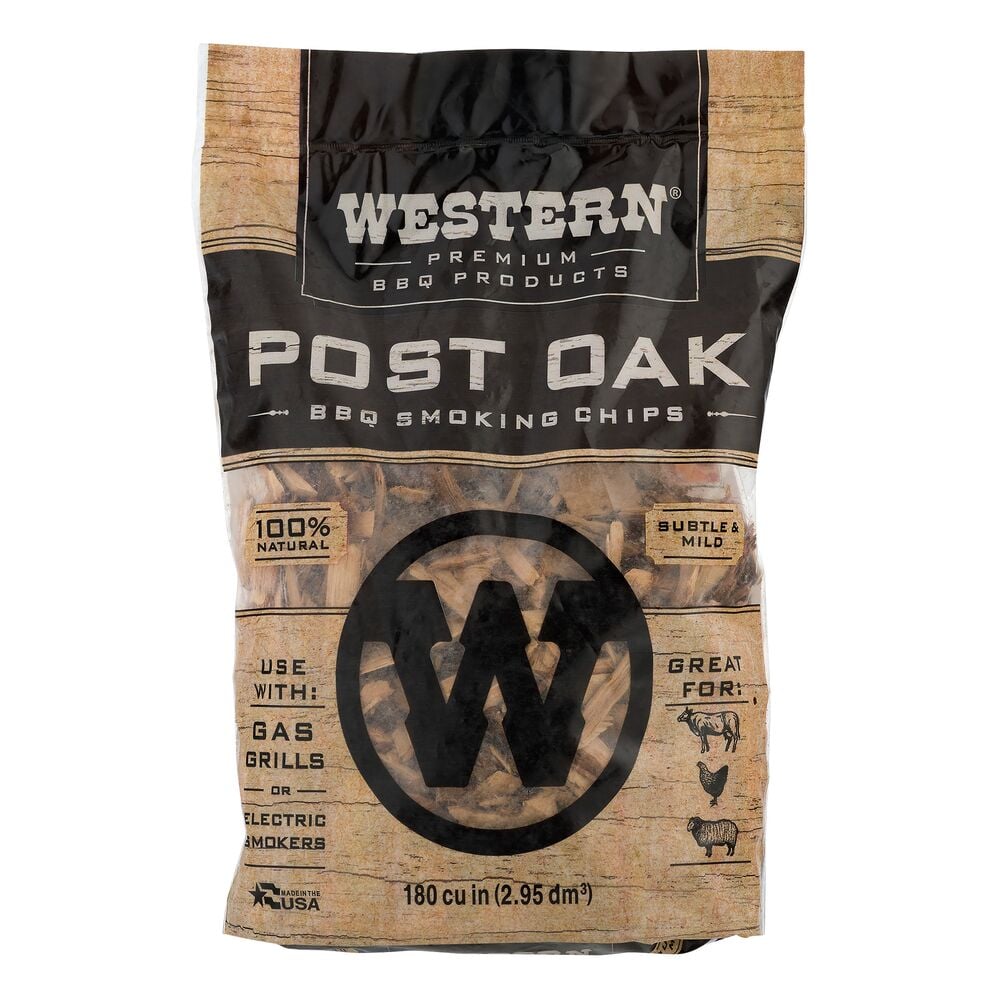 image of Premium BBQ Products Post Oak BBQ Smoking Chips, 180 cu in