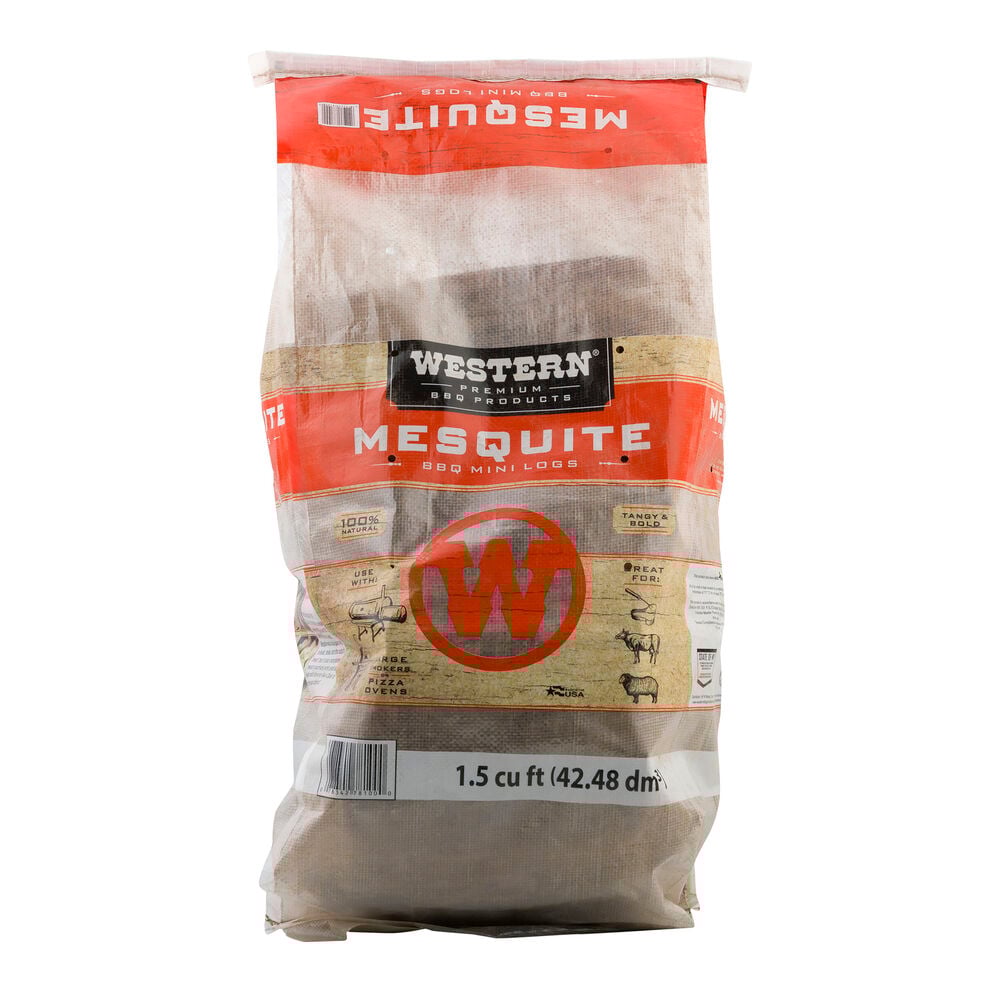 image of Premium BBQ Products Mesquite BBQ Mini Logs, 1.5 cu ft