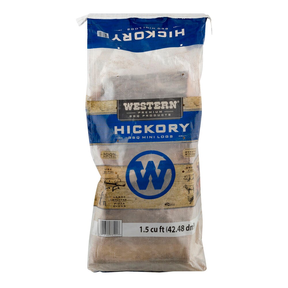 image of Premium BBQ Products Hickory BBQ Mini Logs, 1.5 cu ft
