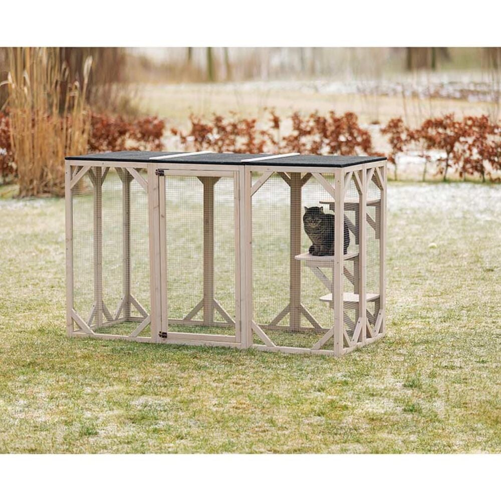 image of Natura Gray XXL Wooden Outdoor Cat Retreat