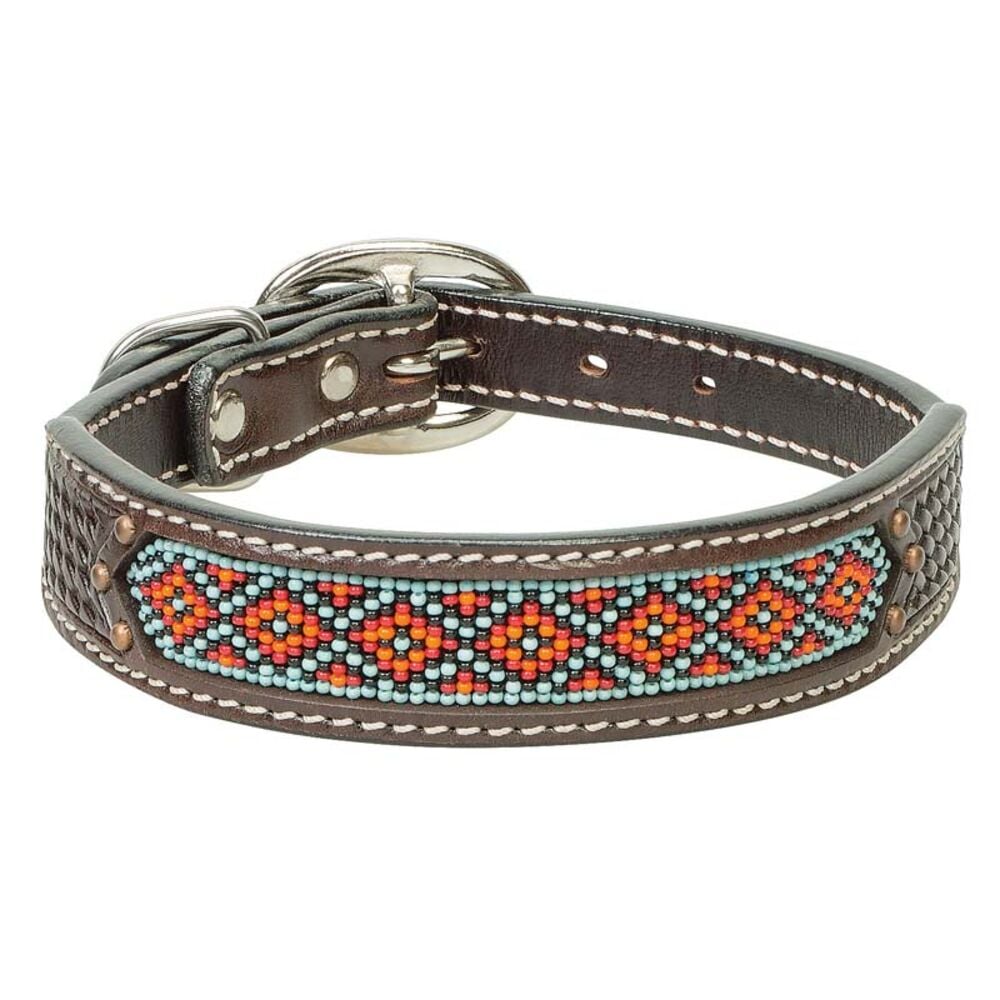 image of Beaded Basketweave Dog Collar, 3/4-inch x 15-inch