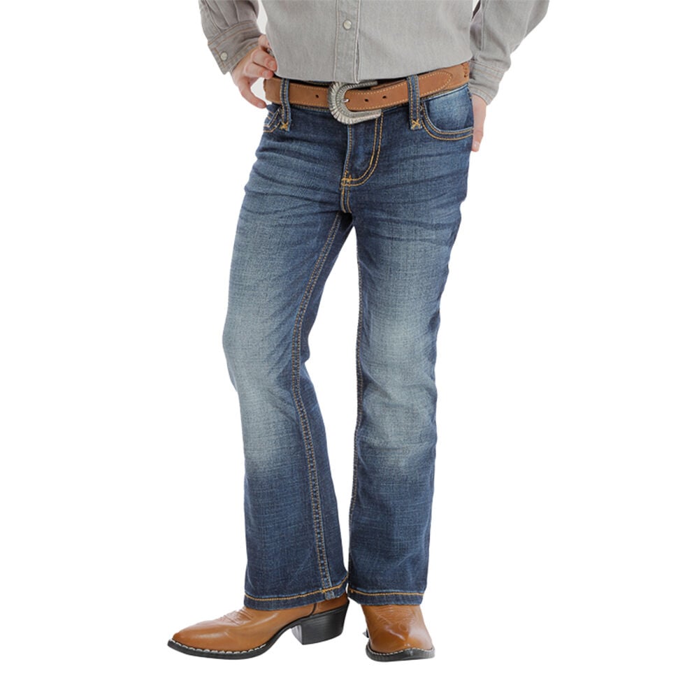 image of Girl's Premium Patch Low Rise Boot Cut Jean