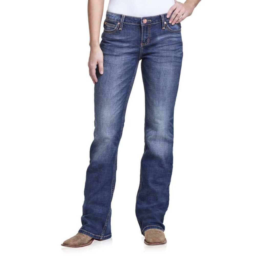 image of Wrangler Women's Retro Mae Mid Rise Boot Cut Regular Fit Jean