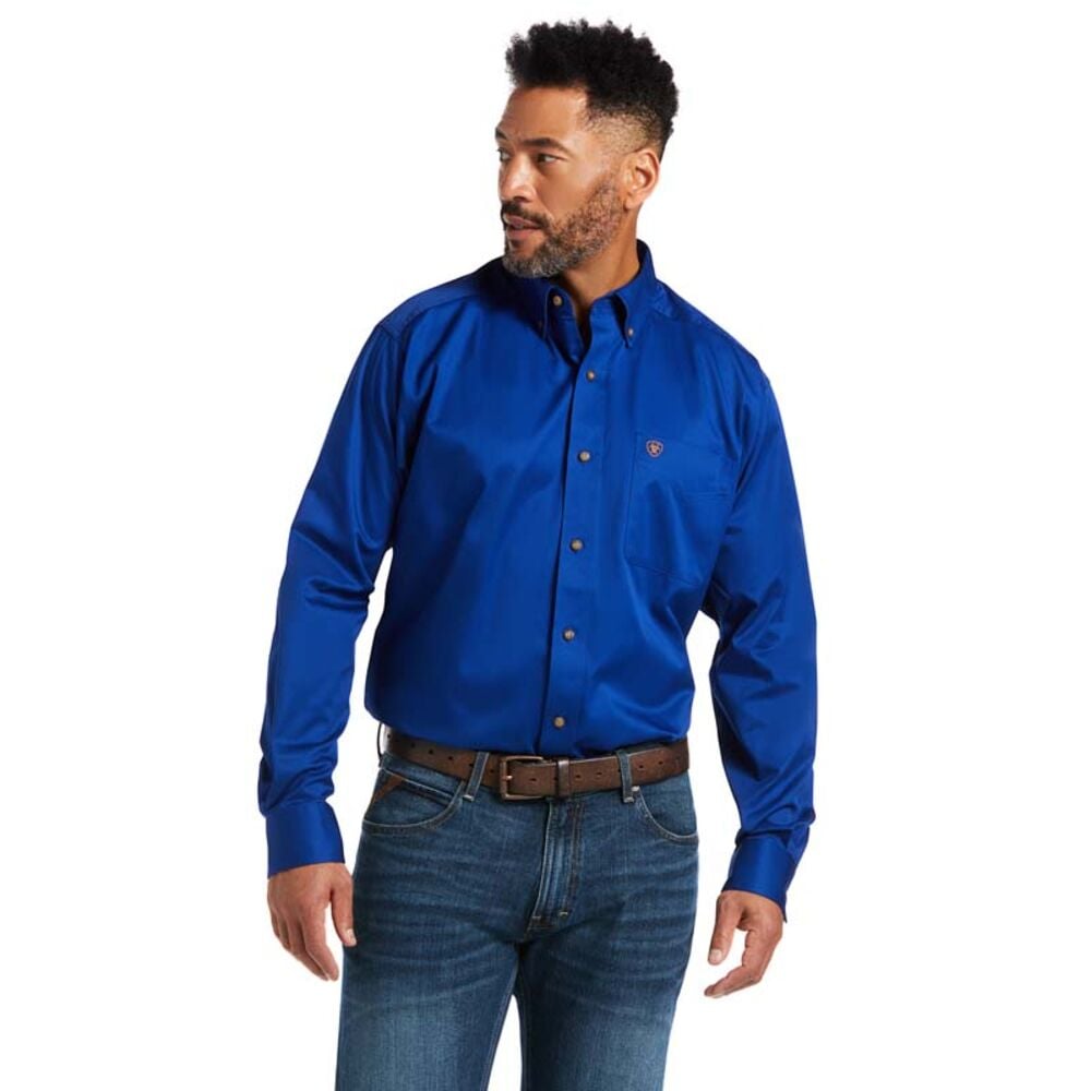 image of Men's Solid Twill Long Sleeve Button Down Shirt