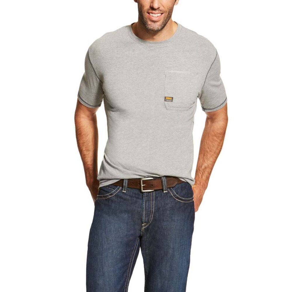 image of Men's Rebar Workman Short Sleeve Tee -  Heather Grey, L
