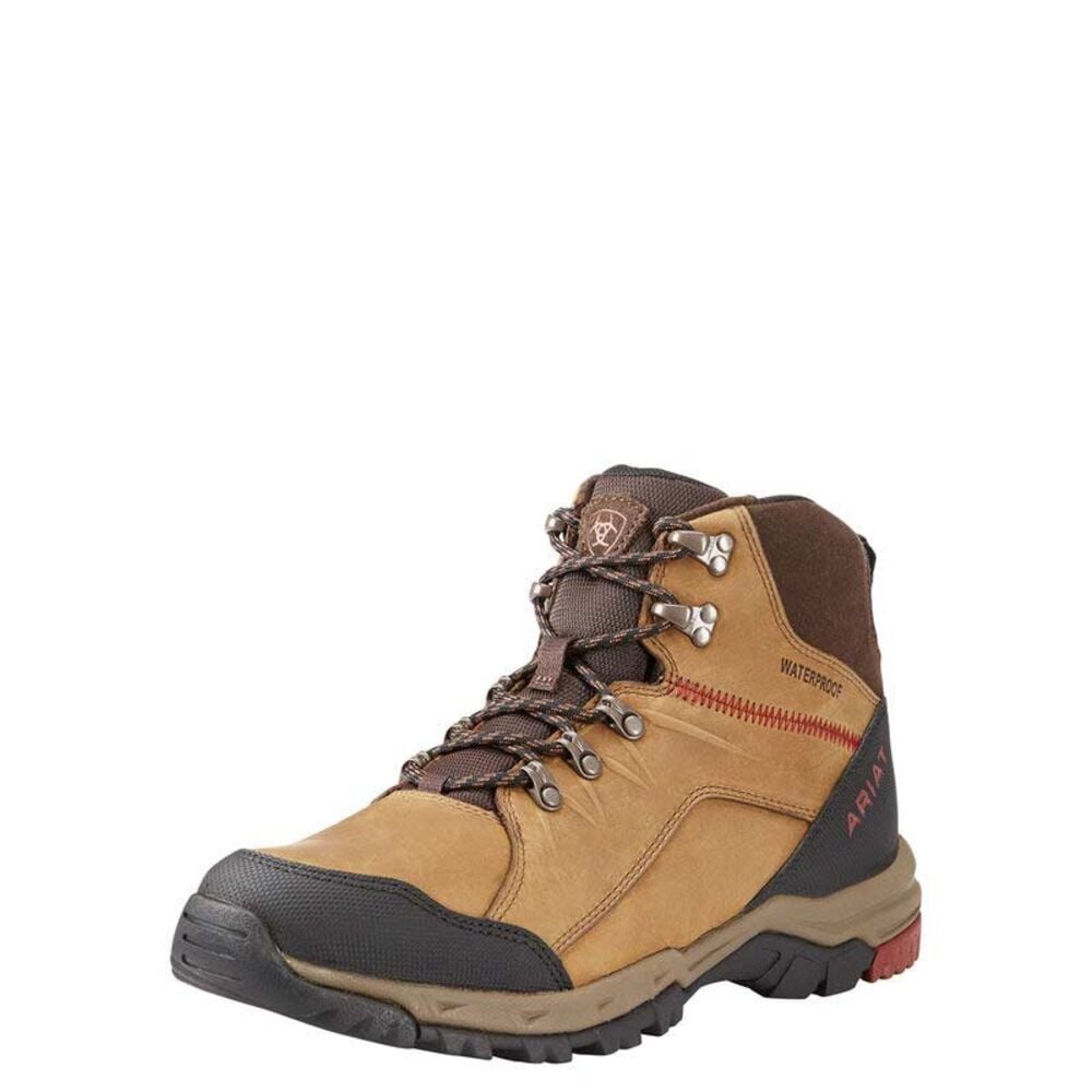 image of Men's Skyline Distressed Brown Mid Waterproof Lace-Up Boot