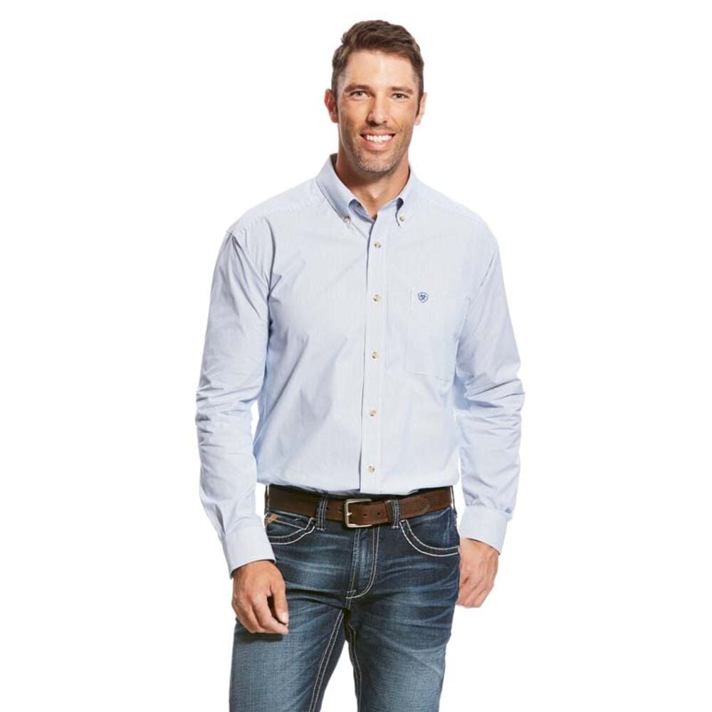 image of Men's Pro Series Dayne Mini Stripe Long Sleeve Button Down Shirt