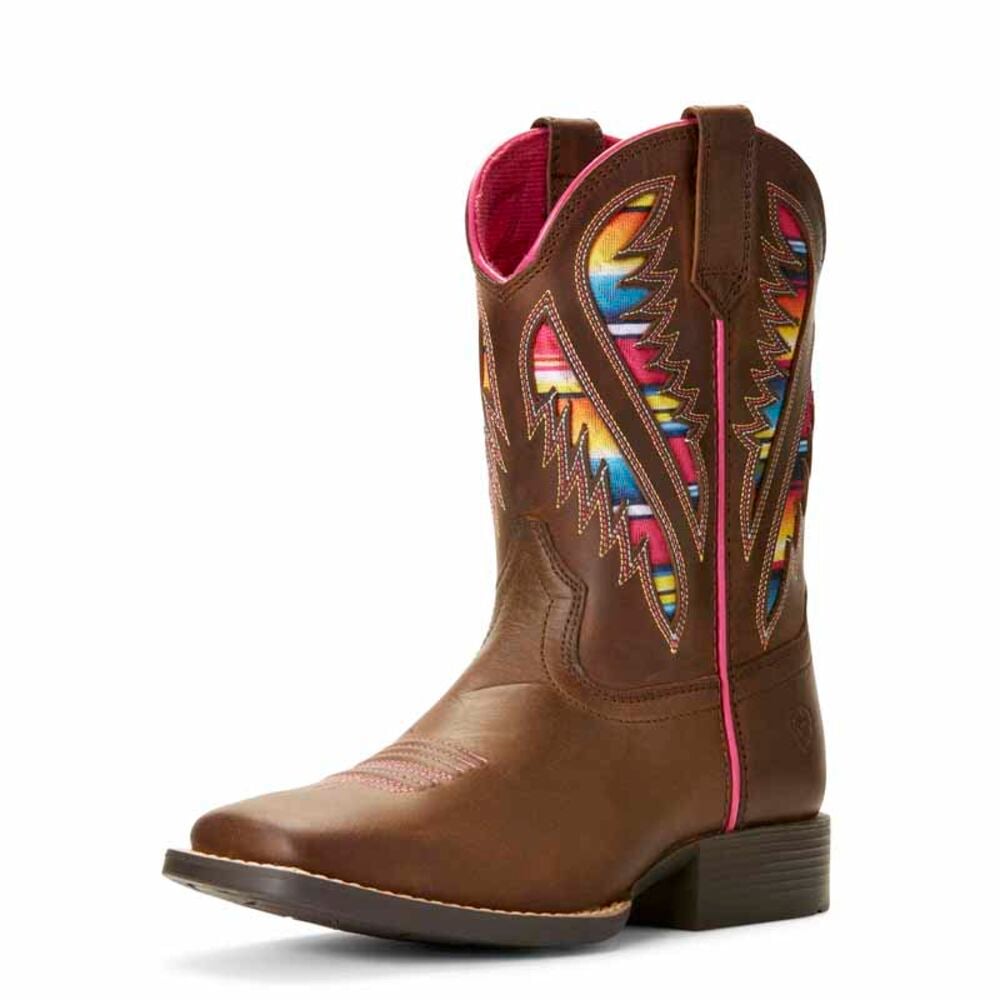 image of Kid's Quickdraw VentTEK Western Boot, Distressed Brown