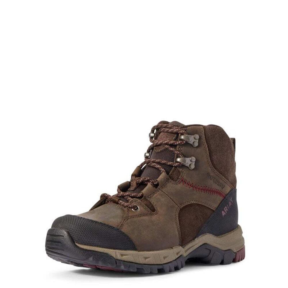 image of Women's Dark Brown Skyline Mid Waterproof Lace-Up Work Boot