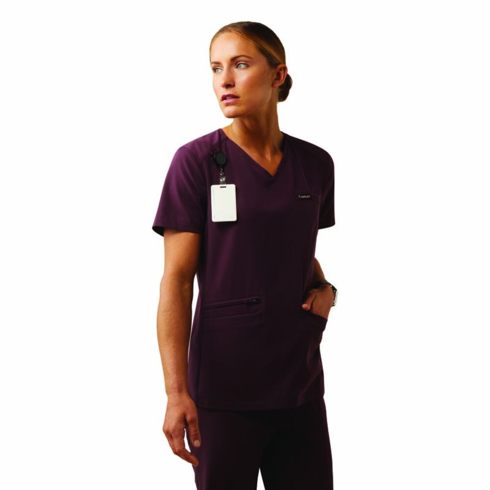 image of Women's Clara 6 Pocket Scrub Top, Winetasting