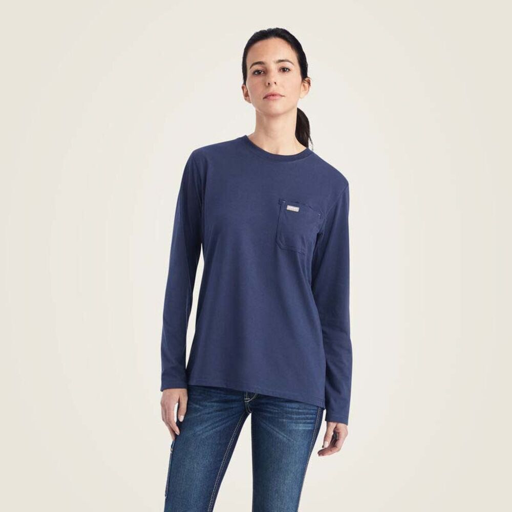 image of Women's Rebar Workman USA Logo T-Shirt, Mood Indigo