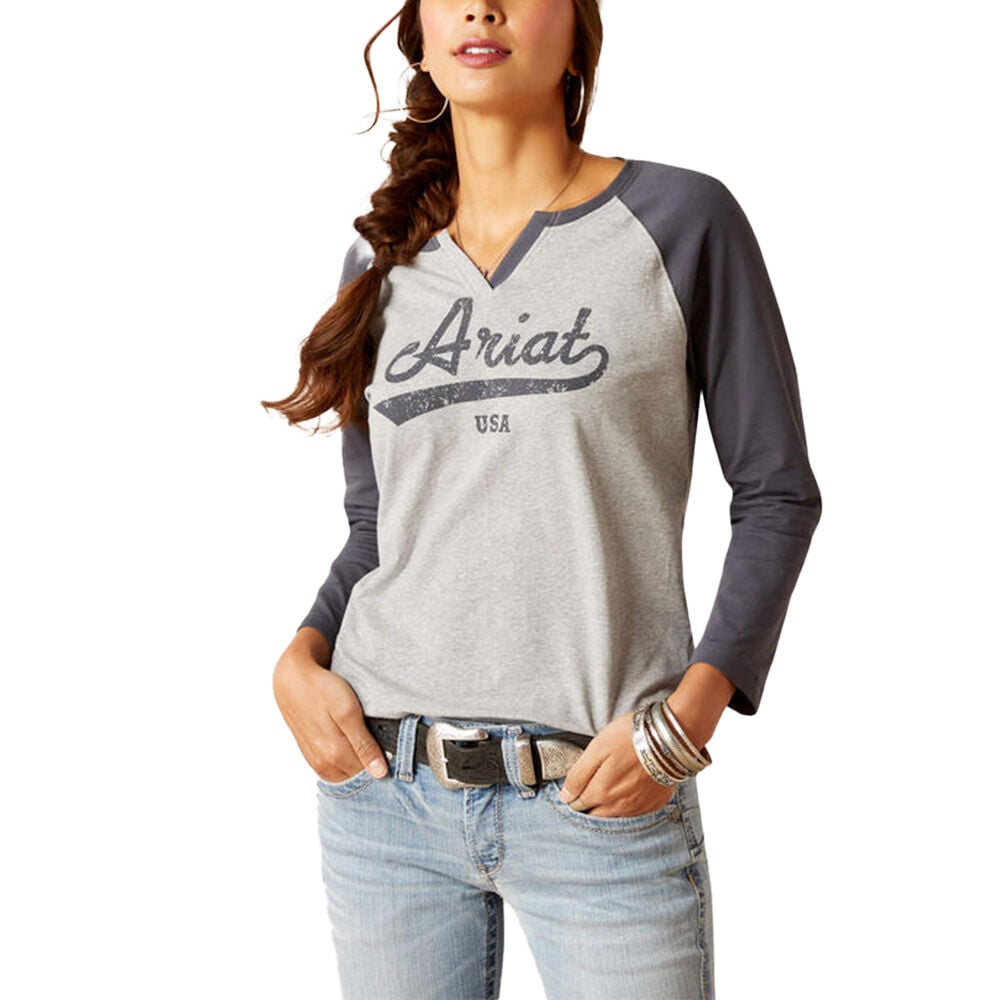 image of Women's Split Neck Long Sleeve Shirt