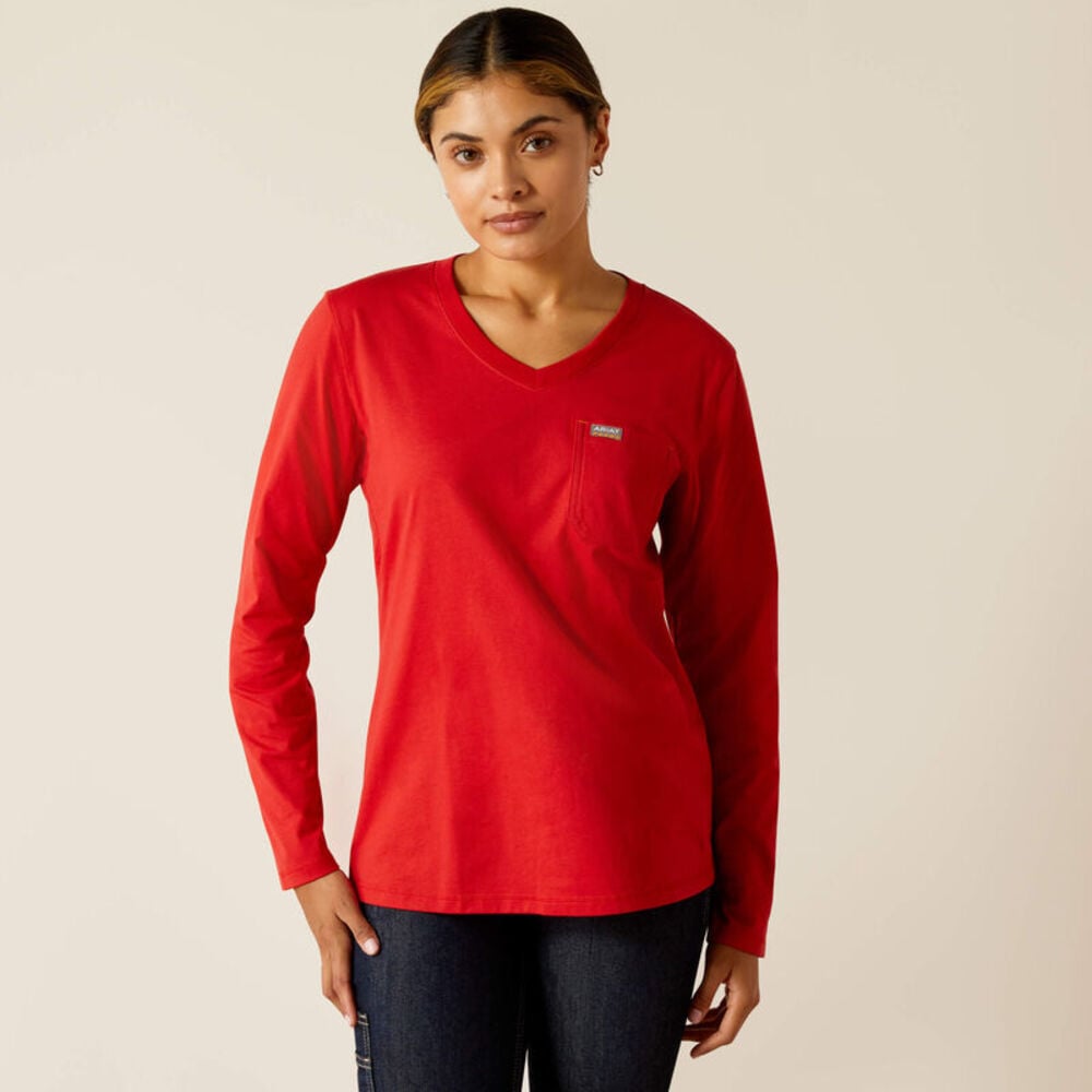 image of Women's Rebar Workman Stars & Stripes Long Sleeve Shirt, Samba