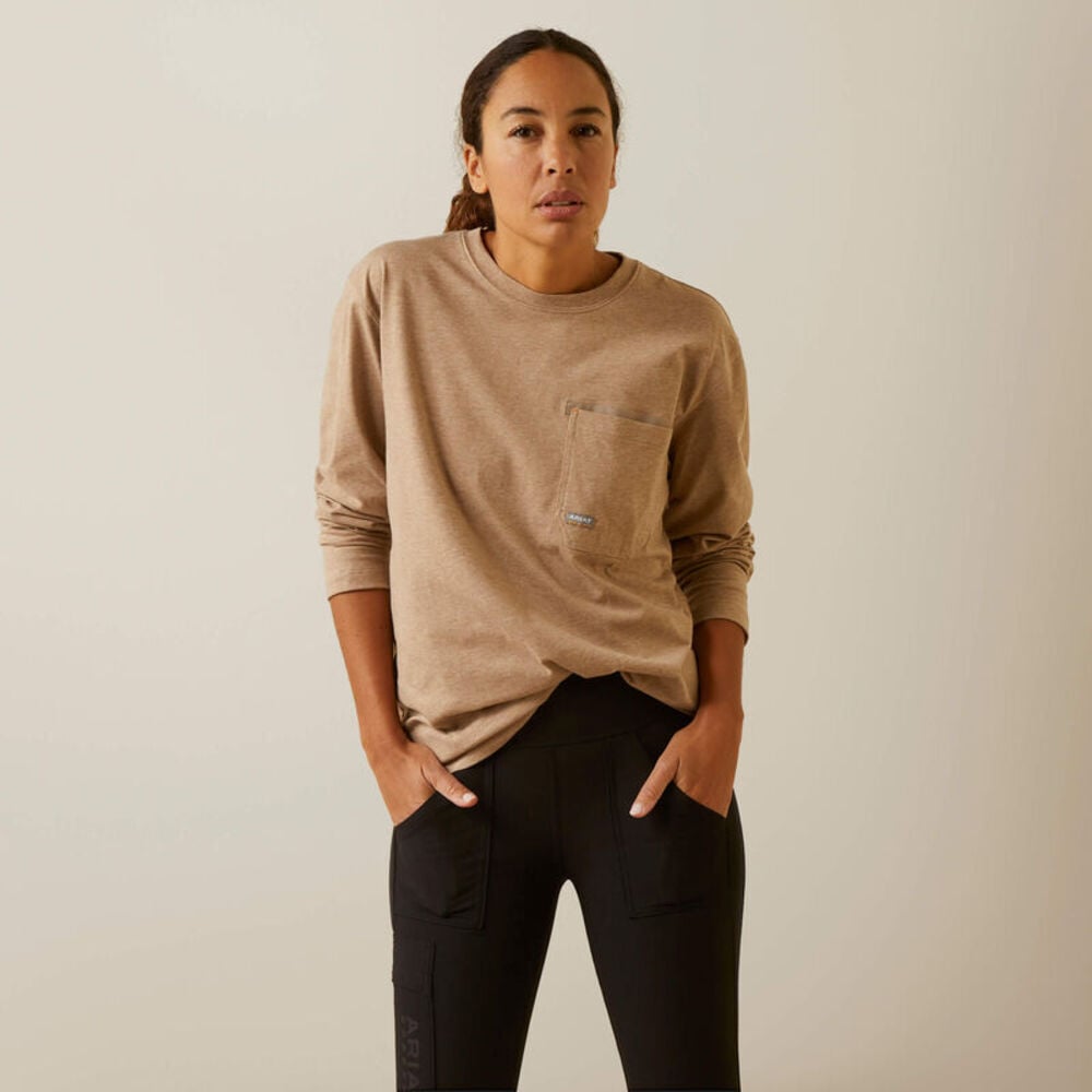 image of Women's Rebar Workman Union City Long Sleeve Shirt, Oatmeal Heather