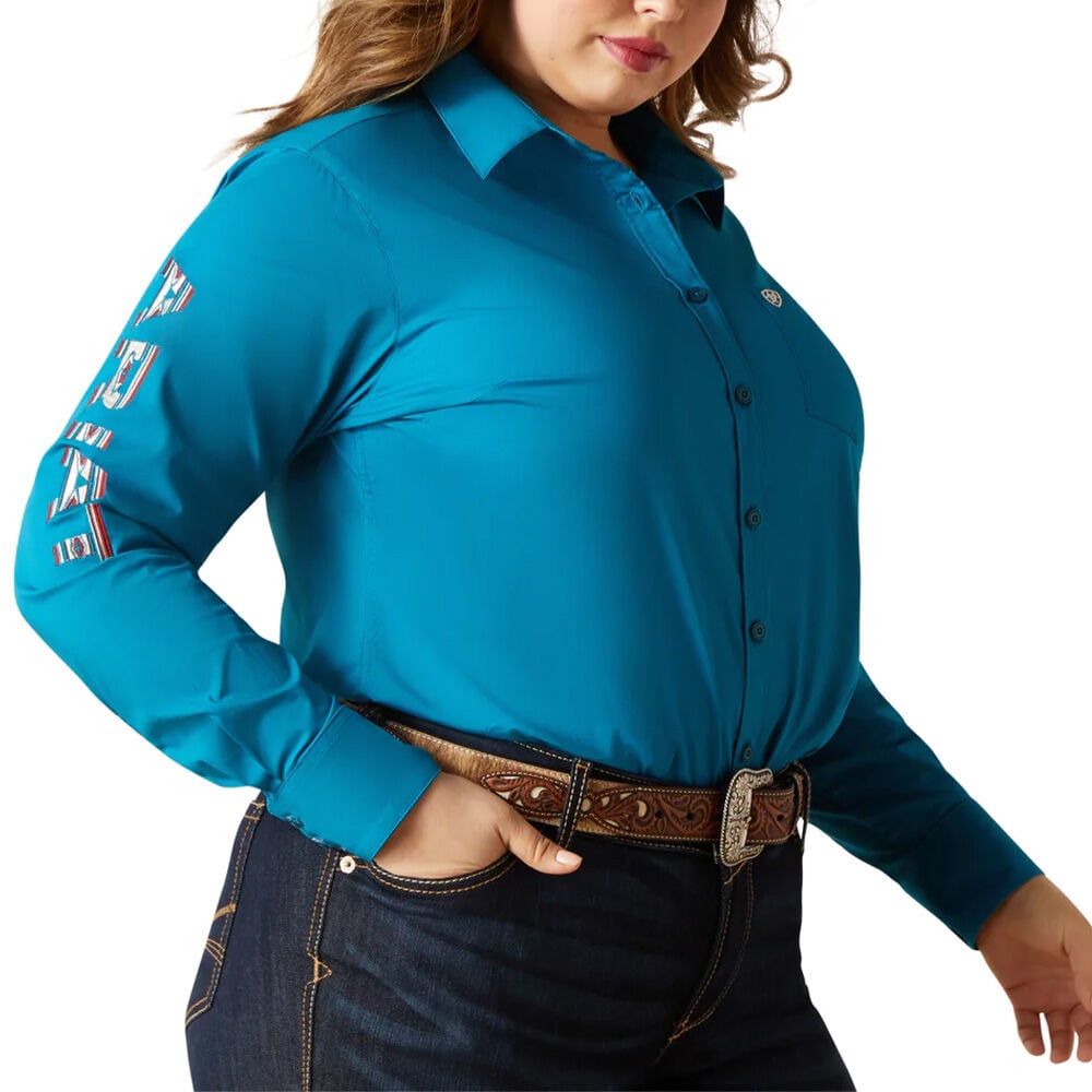 image of Women's Team Kirby Stretch Shirt- Crystal Teal