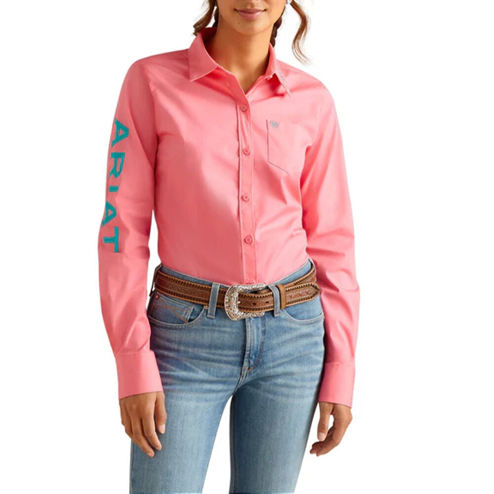 image of Women's Team Kirby Stretch Shirt- Camelia Rose