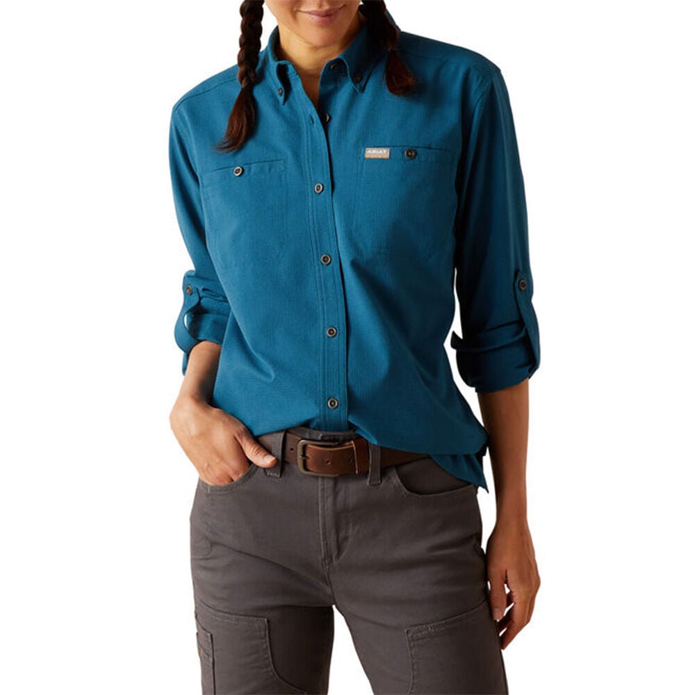 image of Women's Rebar Made Tough 360 Airflow DuraStretch Work Shirt- Grape Kiss