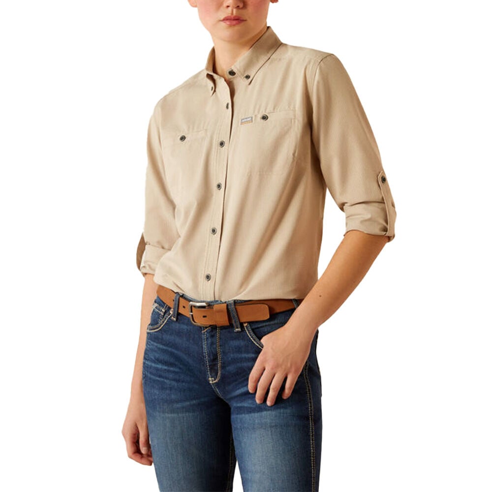 image of Women's Rebar Made Tough 360 Airflow DuraStretch Work Shirt- Island Fossible