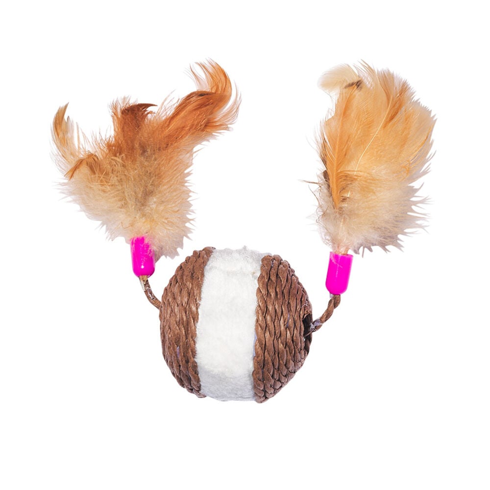 image of Feather Yarn Ball Cat Toy