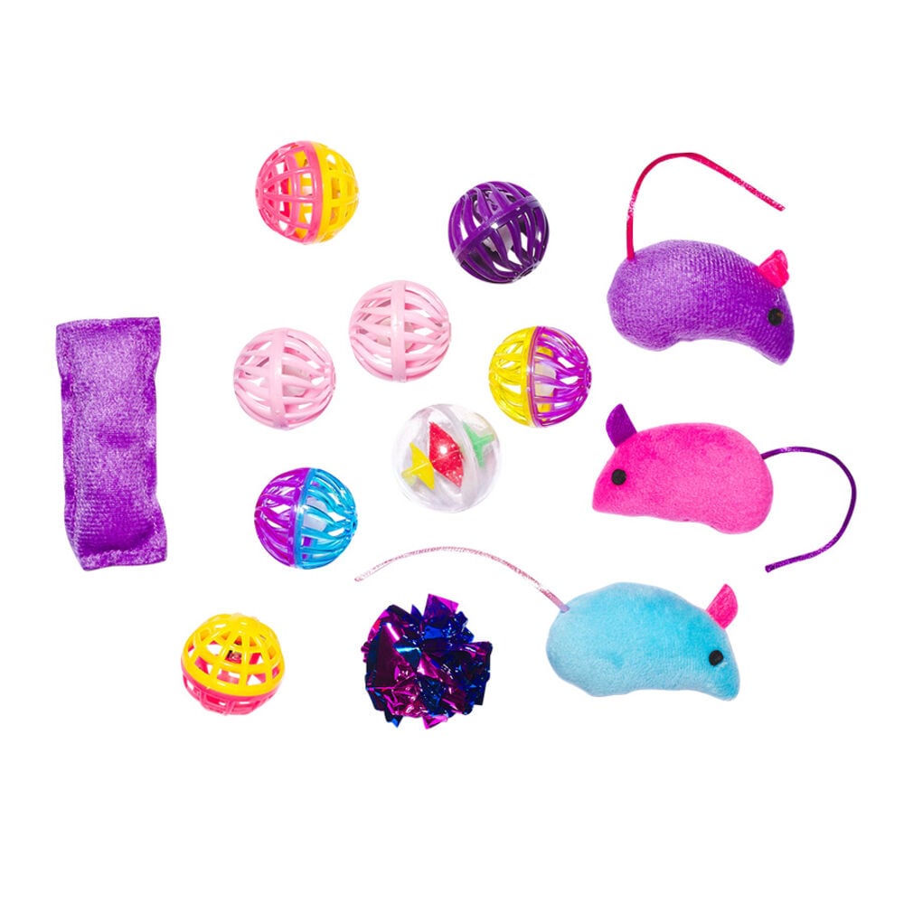 image of Ball & Mice Variety Pack Cat Toys, 13 pc
