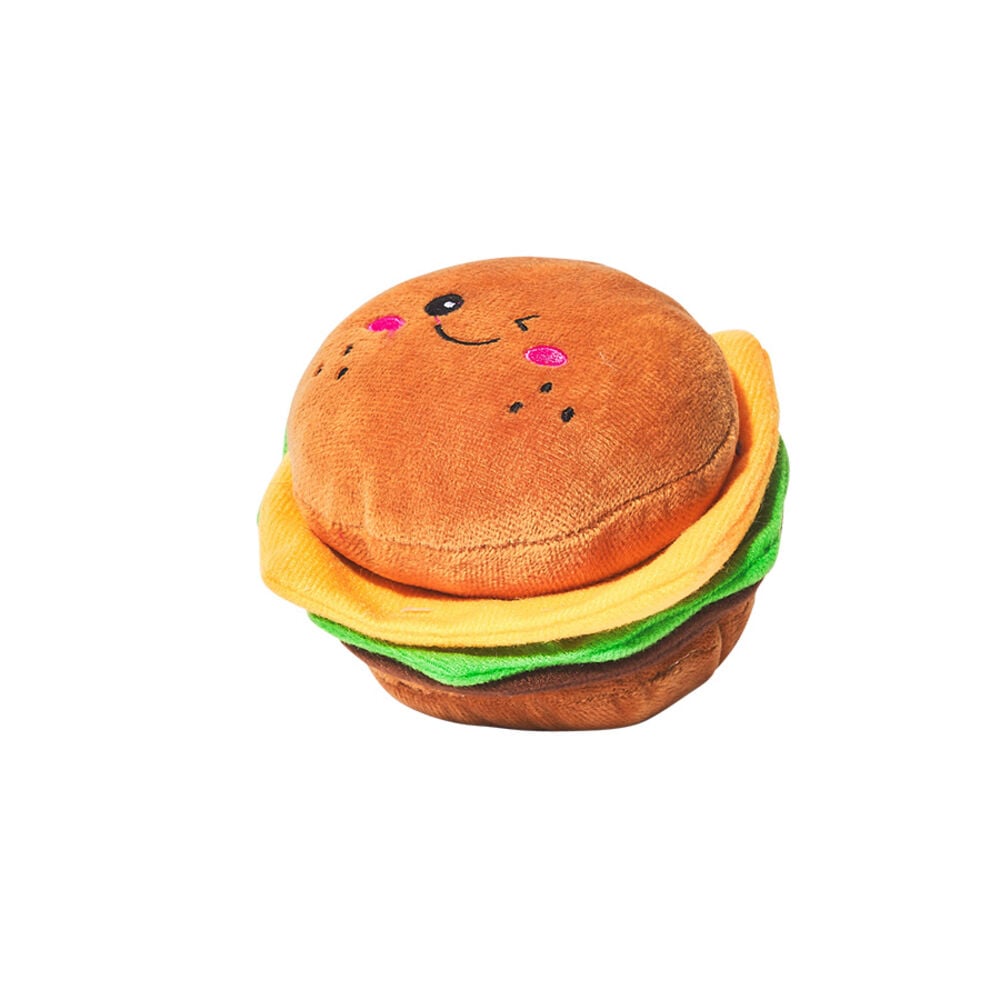 image of Hamburger Plush Squeaky Dog Toy