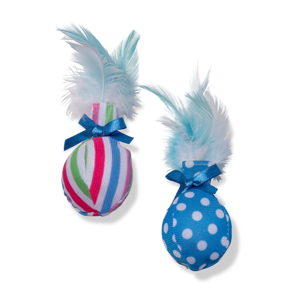 image of Feather Balls with Bells Cat Toys, 2 pk