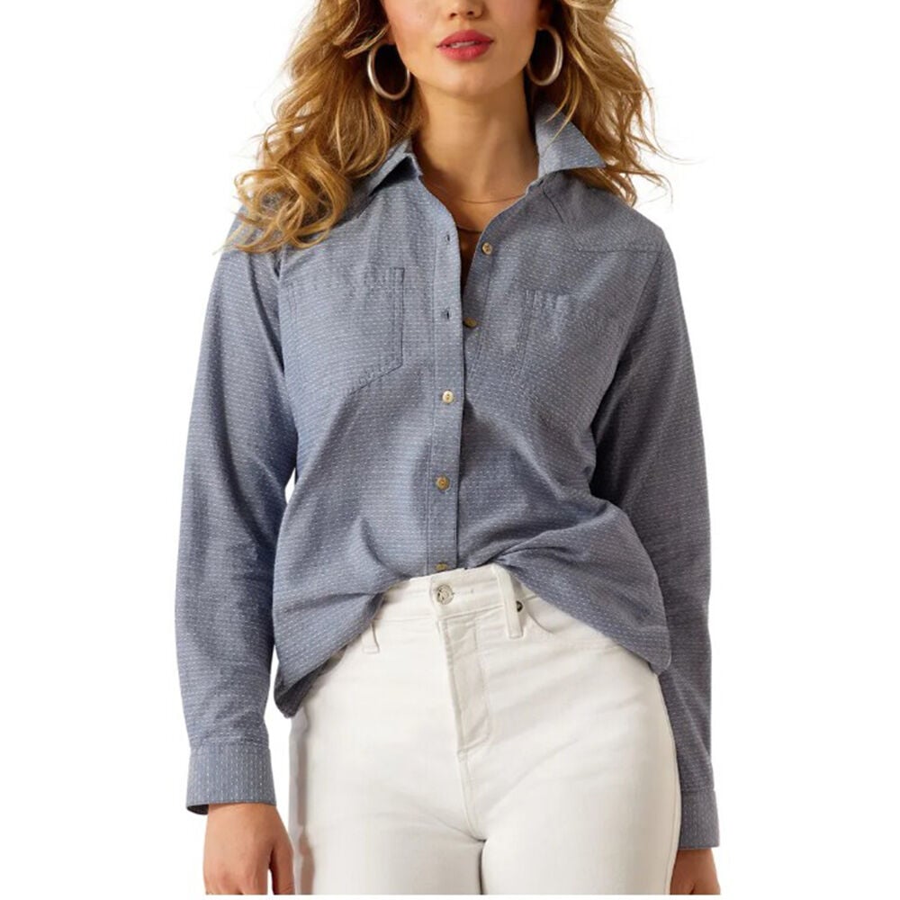 image of Women's Billie Jean Shirt- Chambray Dobby