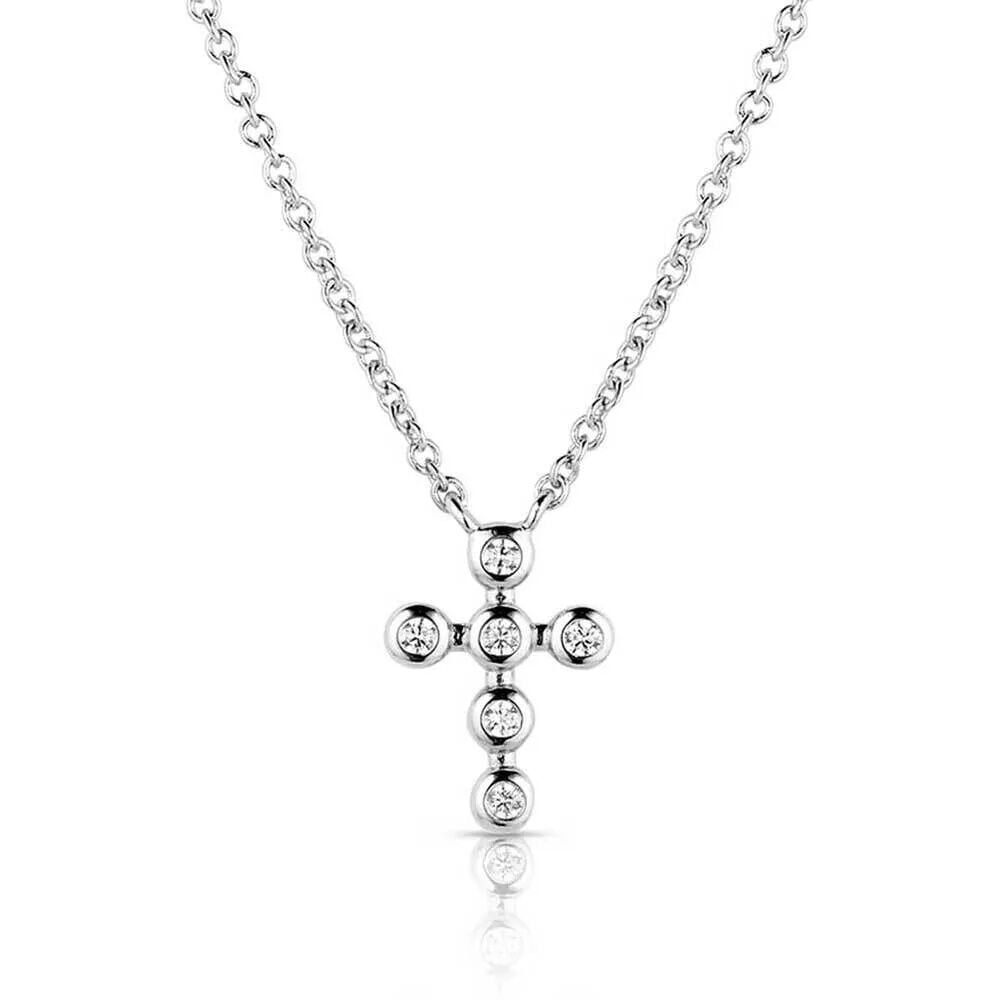 image of Simple Belief Crystal Cross Necklace