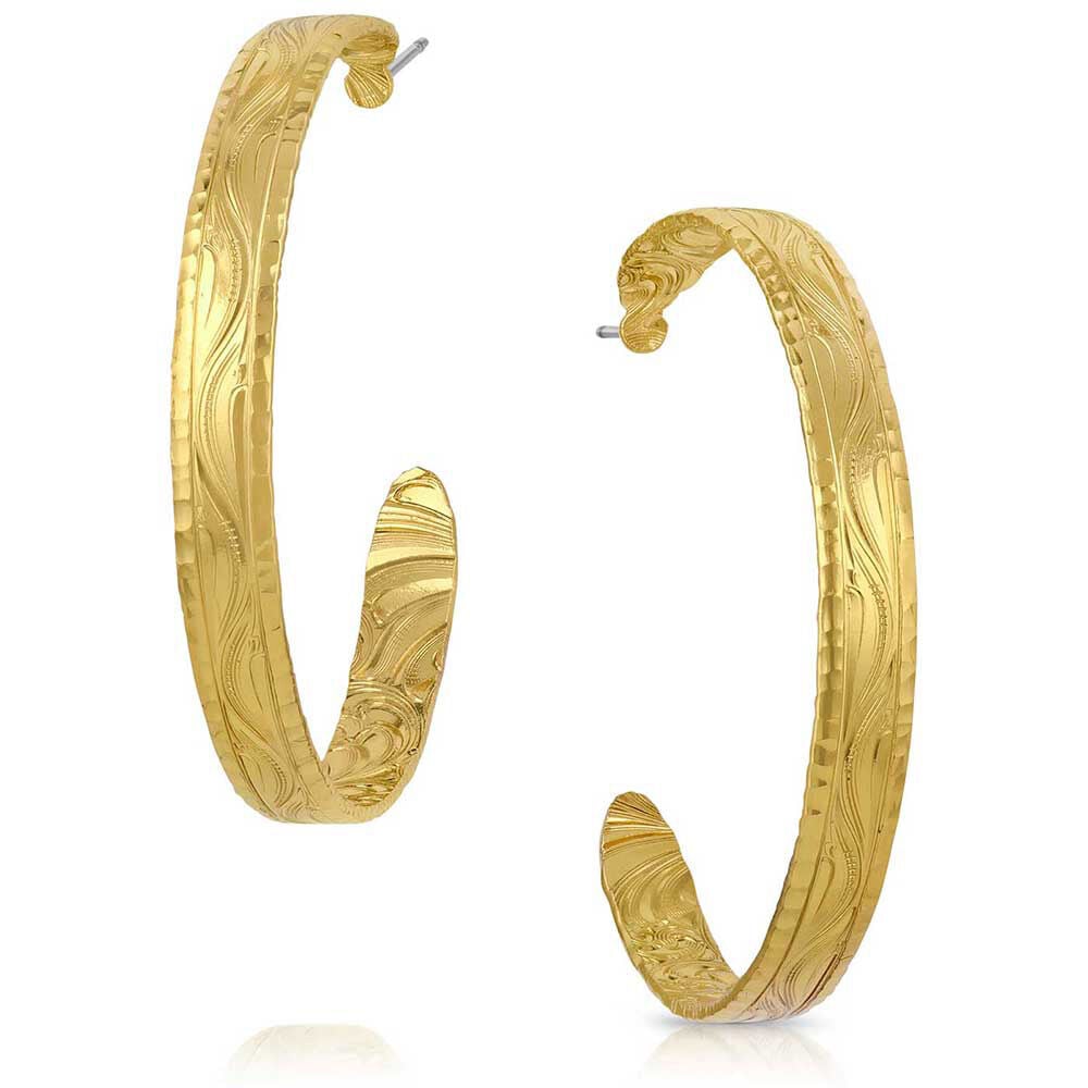 image of Timeless Treasure Chiseled Hoop Earrings