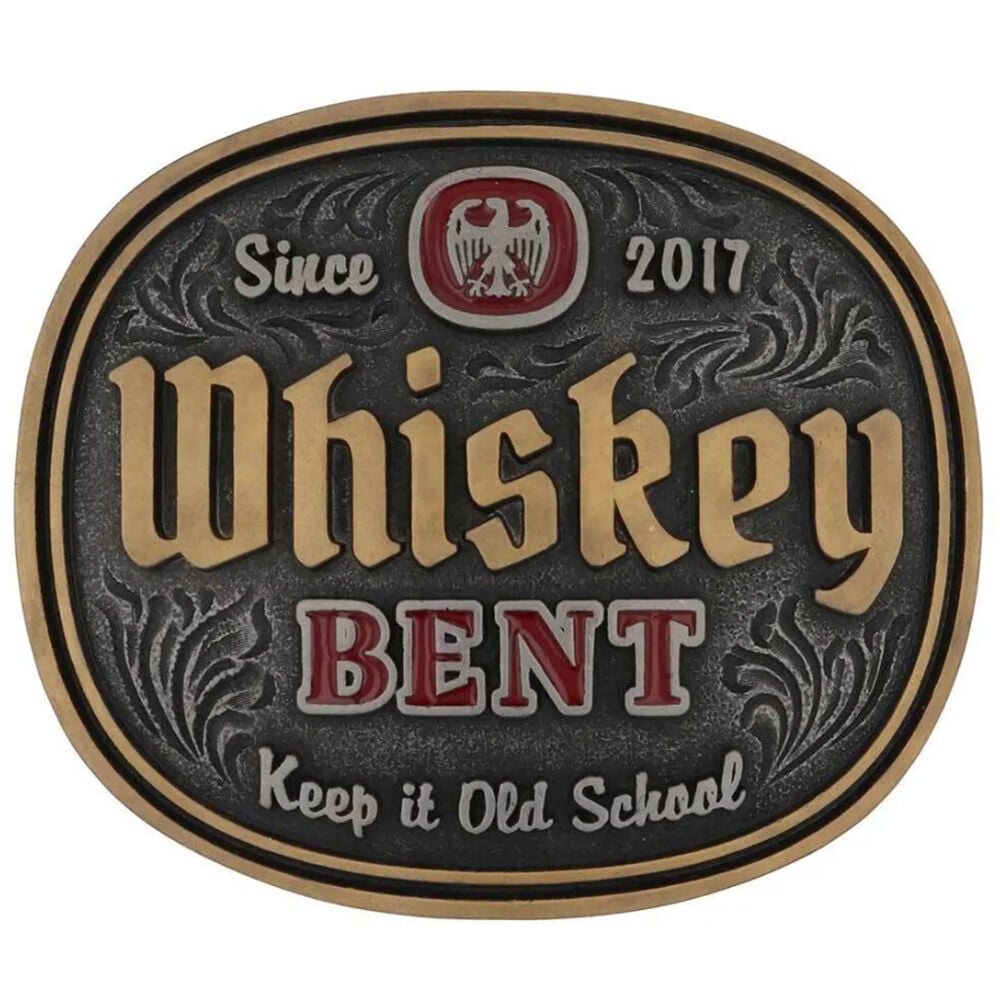 image of Men's Belt Buckle- Keep it Old School Whiskey Bent