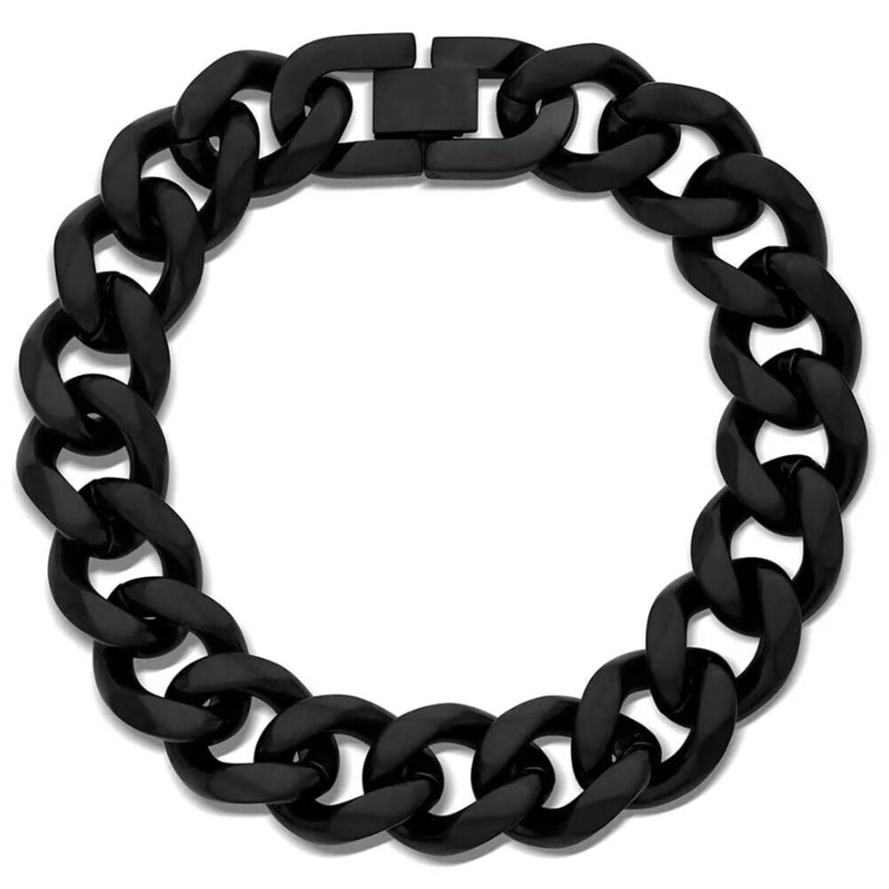 image of Men's Bracelet- Midnight Onyx Figaro