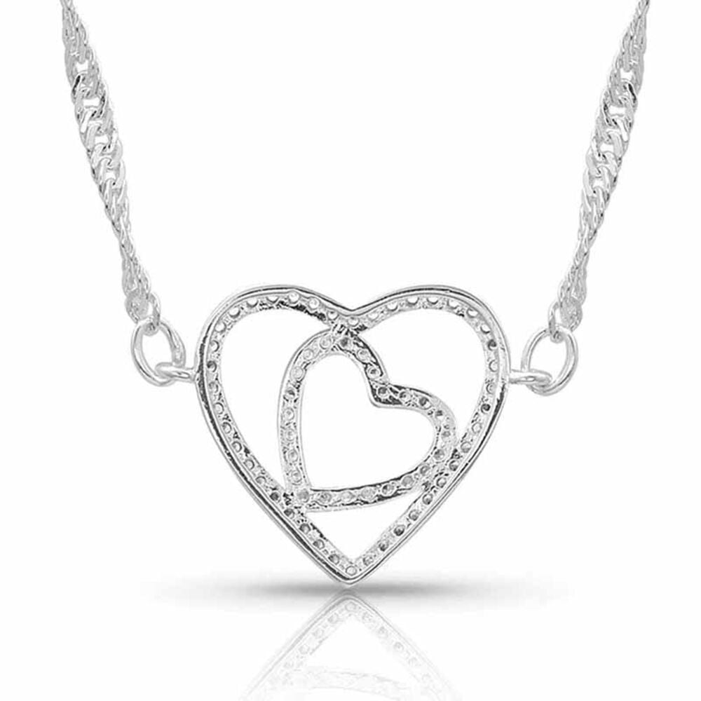 image of Women's Necklace- Double Open Heart Split