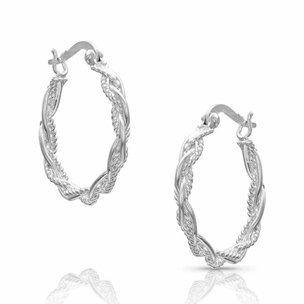 image of Braided Rope Hoop Earrings