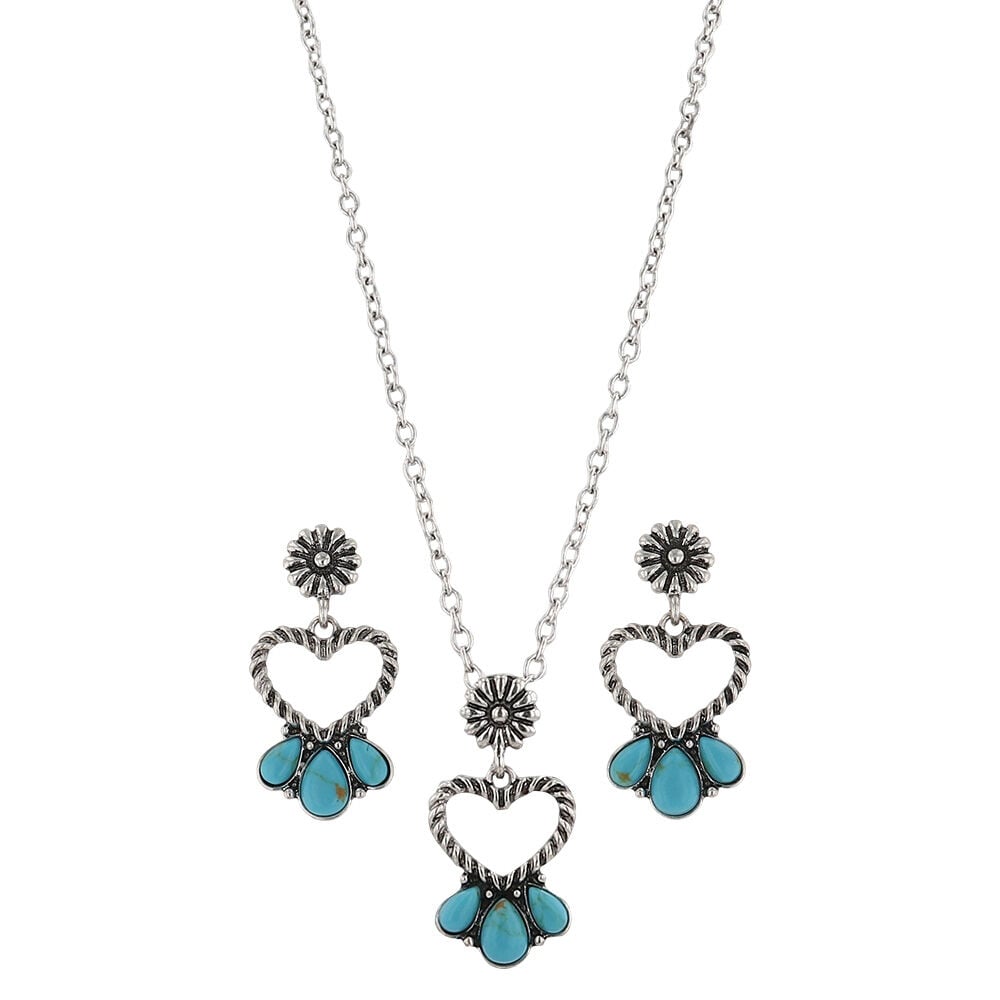 image of Women's Turquiose Rope Heart Set