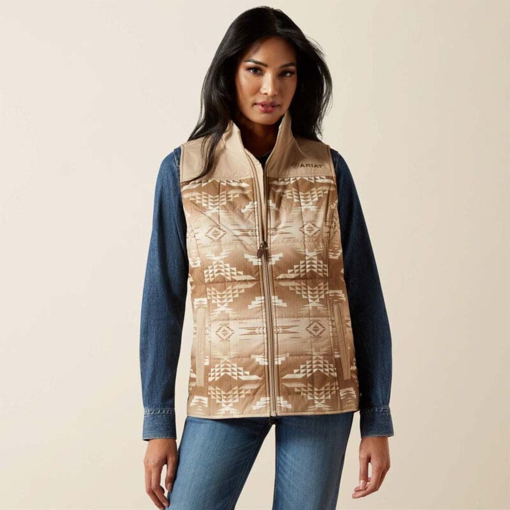 image of Women's Crius Insulated Vest, Savannah Tan/Dune Print