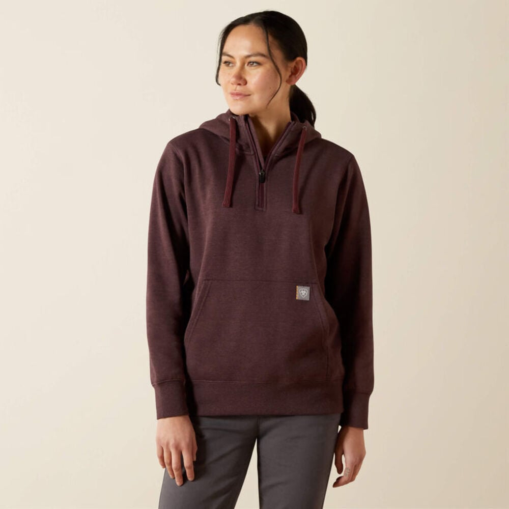 image of Women's Rebar Skill Set 1/2 Zip Hoodie, Fudge Heather