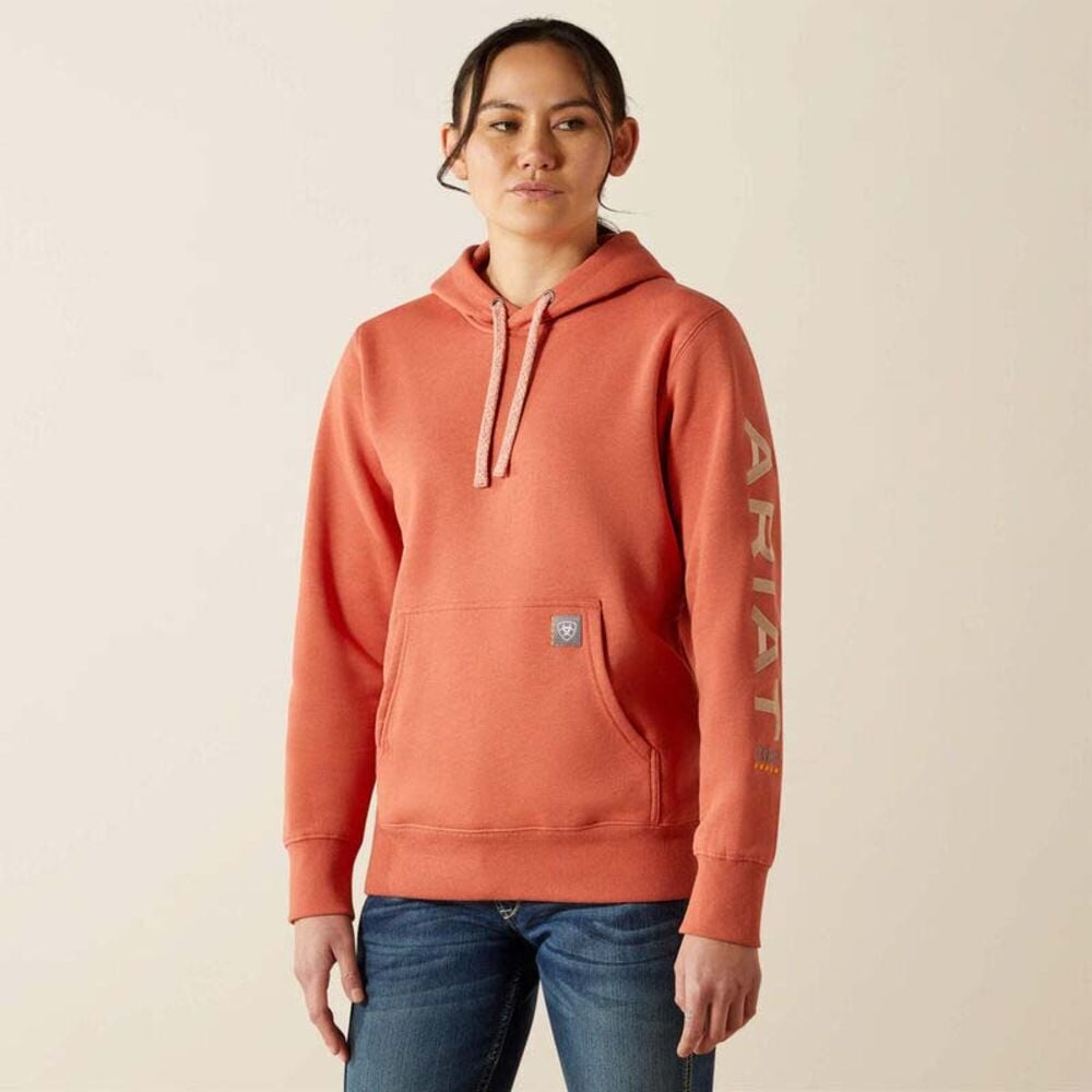 image of Women's Rebar Graphic Hoodie, Aragon Heather/ Cameo