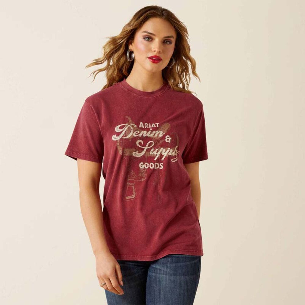 image of Women's Denim and Supply T-Shirt, Cabernet
