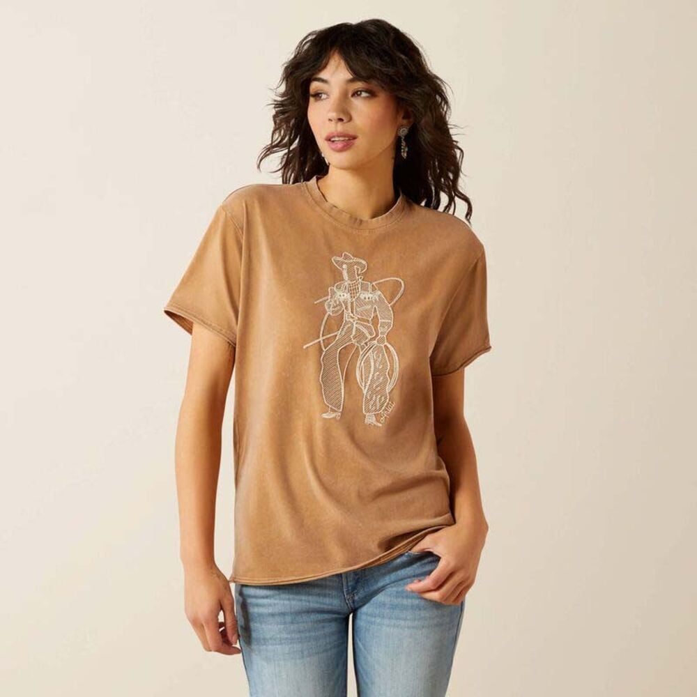 image of Women's Buckaroo Graphic T-Shirt, Toasted Coconut Mineral Wash
