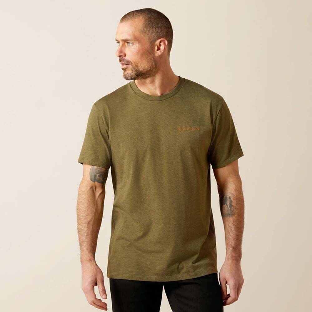 image of Men's Graphic Short Sleeve Shirt, Military Heather