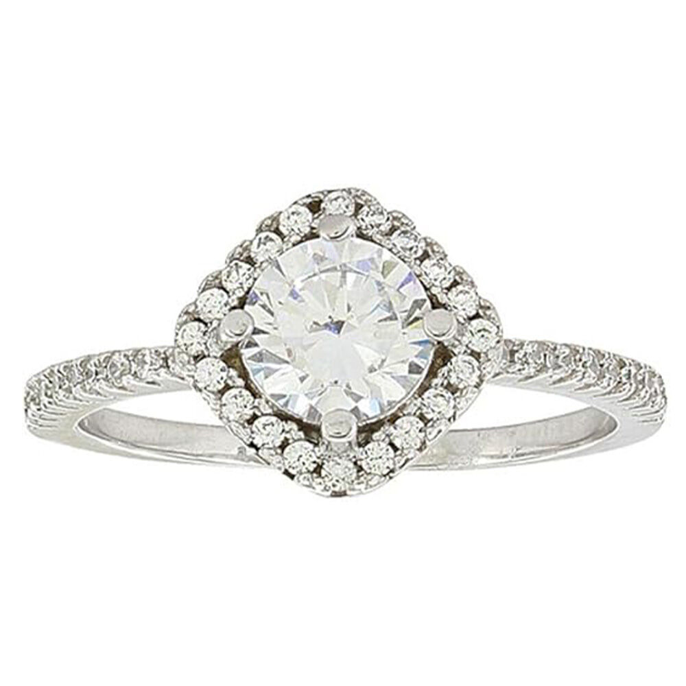 image of Women's Perfectly Squared Haloed Ring