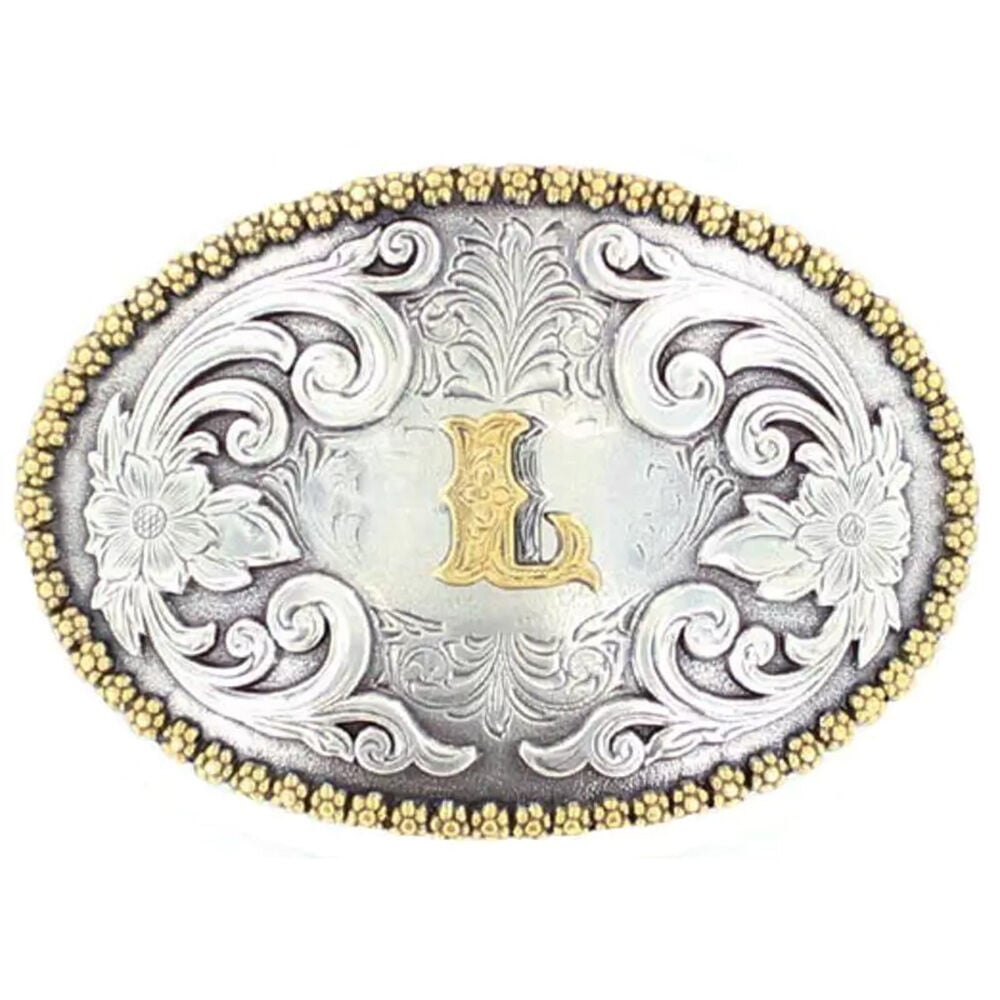 image of Men's Oval Initial Belt Buckle, L