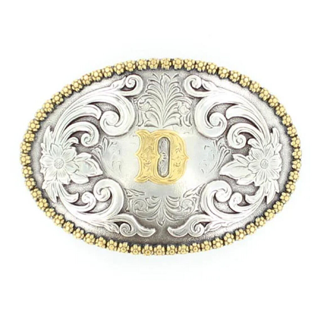 image of Men's Oval Initial Belt Buckle, D