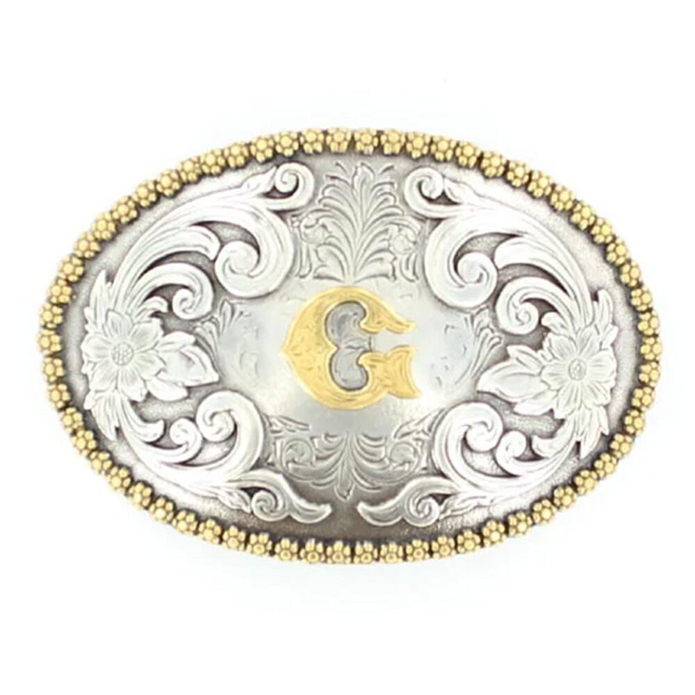 image of Men's Oval Initial Belt Buckle, G