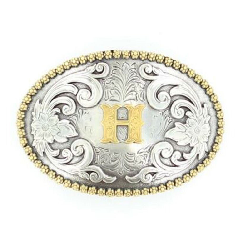 image of Men's Oval Initial Belt Buckle, H