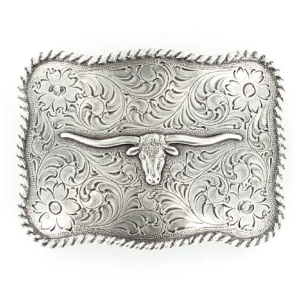 image of Men's Rectangle Texas Longhorn Belt Buckle