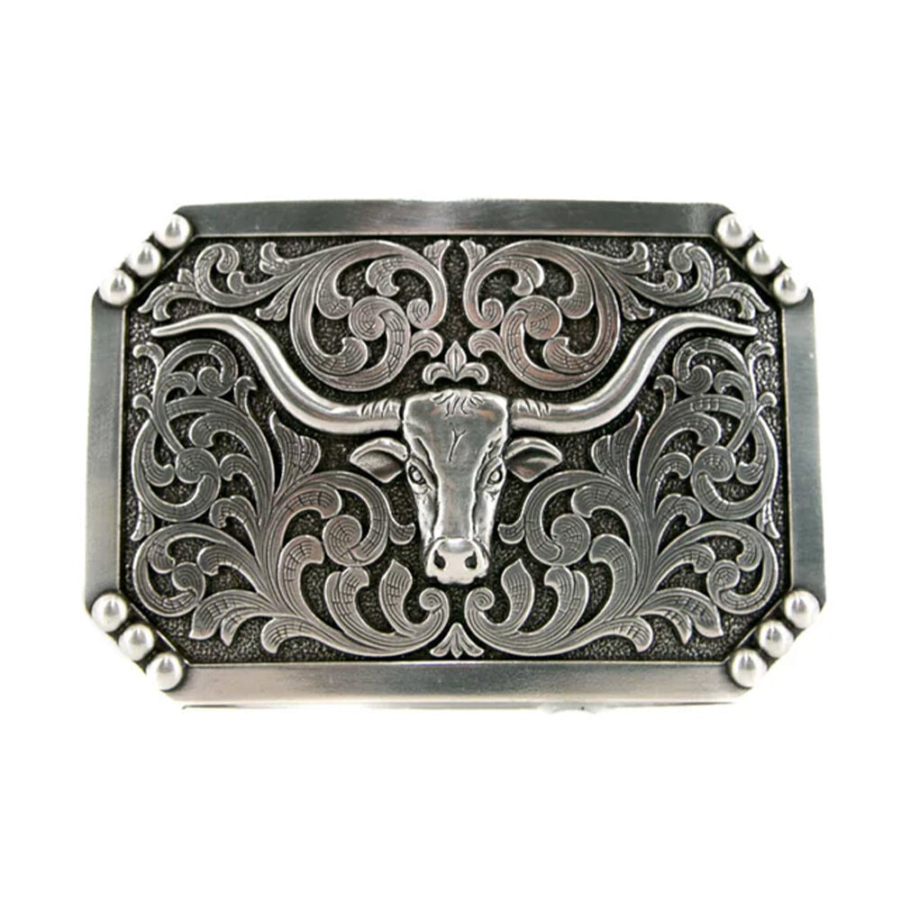 image of Men's Rectangle Longhorn Belt Buckle