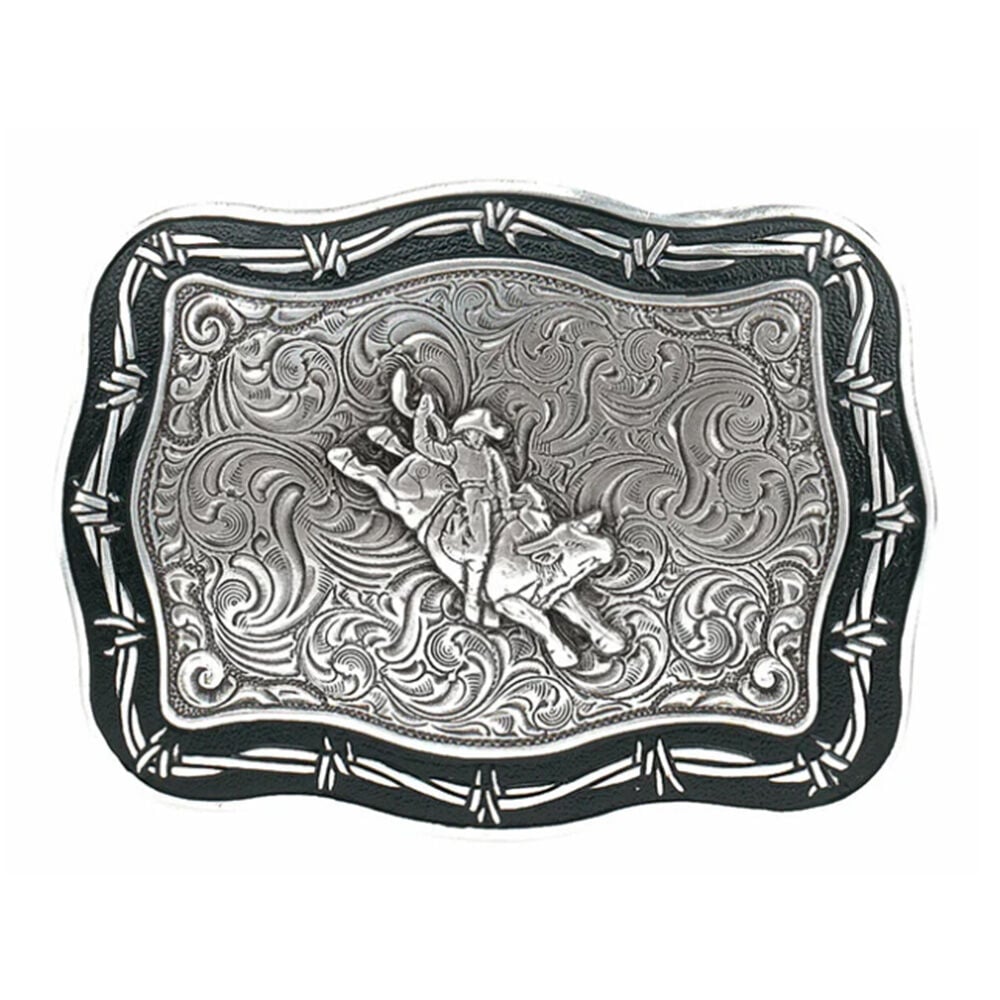 image of Men's Rectangle Vintage Bull Rider Belt Buckle